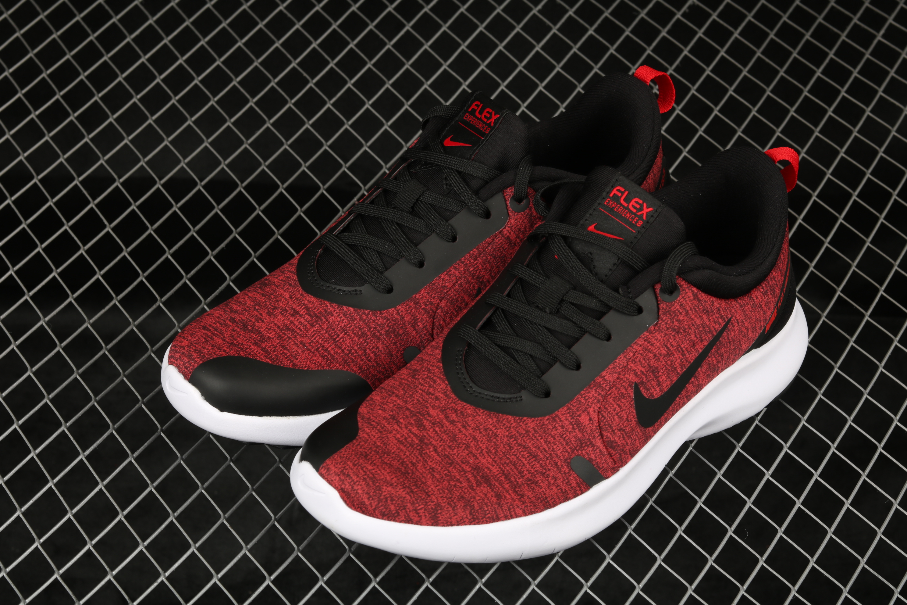 Women Nike Flex Experience Run RN 8 Black Red White Shoes - Click Image to Close